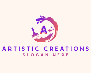 Creative Art Paintbrush  logo design