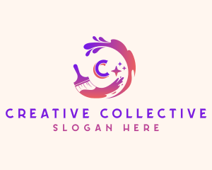 Creative Art Paintbrush  logo design