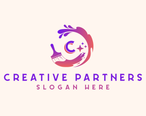 Creative Art Paintbrush  logo design