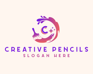 Creative Art Paintbrush  logo design