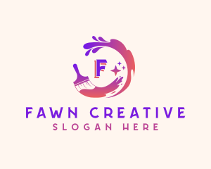 Creative Art Paintbrush  logo design