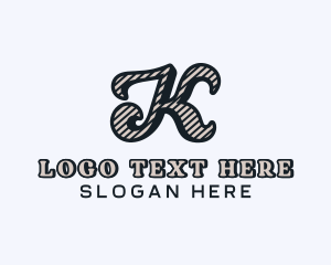 Cursive - Stylish Brand Boutique Letter K logo design