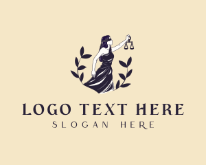 Notary - Justice Scale Liberty Woman logo design