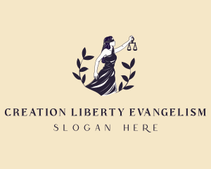 Justice Scale Liberty Woman logo design