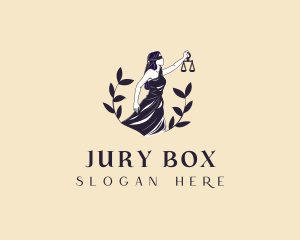 Jury - Justice Scale Liberty Woman logo design