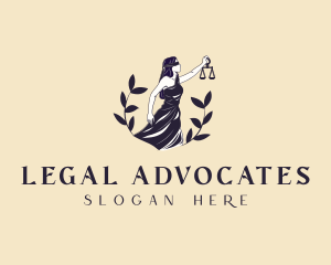 Justice Scale Liberty Woman logo design