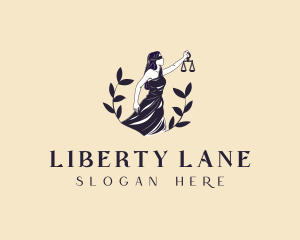 Justice Scale Liberty Woman logo design