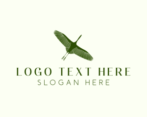 Migrate - Flying Heron Bird logo design