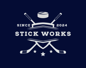 Stick - Hockey Sports Shield logo design