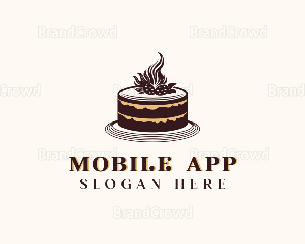 Strawberry Cake Bakery Logo