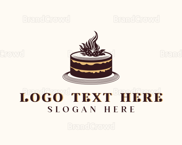 Strawberry Cake Bakery Logo