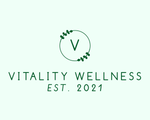 Leaves Wreath Wellness logo design