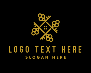 Elegant - Gold Real Estate Key logo design