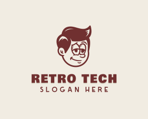 Retro Boy Character logo design