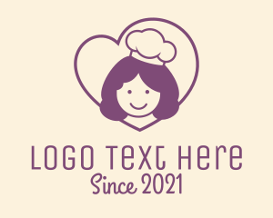 Cafeteria - Girl Heart Cooking logo design