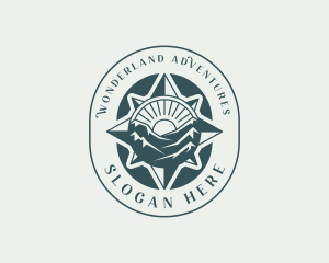 Mountain Hiking Compass logo design