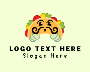Taco - Mexican Taco Moustache logo design