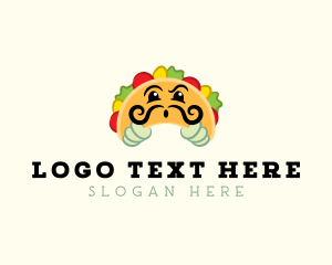 Casual Dining - Mexican Taco Moustache logo design