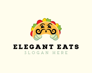 Mexican Taco Moustache logo design