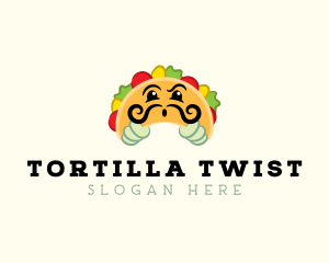 Tortilla - Mexican Taco Moustache logo design