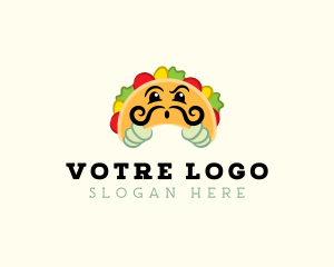 Snack - Mexican Taco Moustache logo design