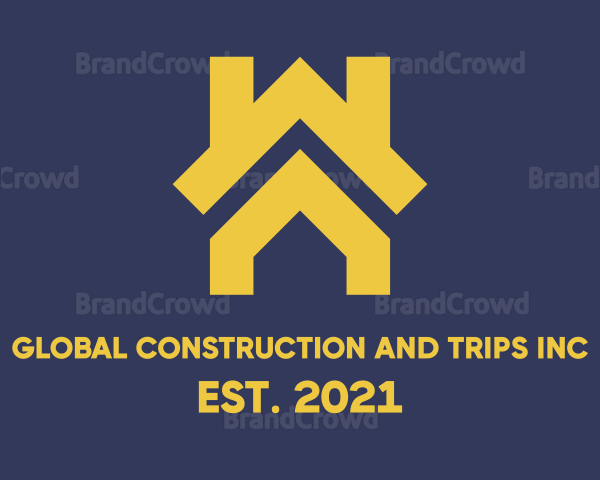 Yellow Housing Contractor Logo