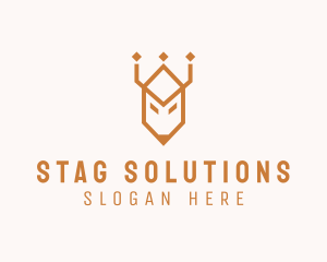 Stag - Royal Crown Stag logo design