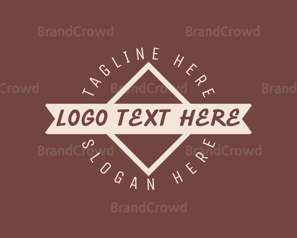 Retro Generic Diamond Banner Logo