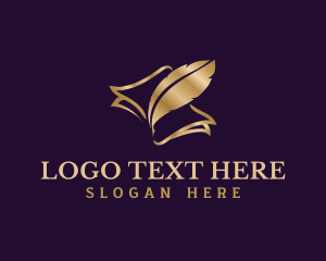Novel - Paper Feather Quill logo design
