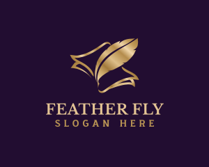 Paper Feather Quill logo design