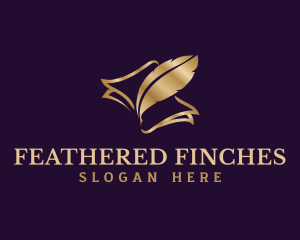 Paper Feather Quill logo design