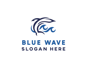 Aquatic Dolphin Wave logo design