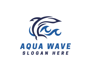 Aquatic Dolphin Wave logo design