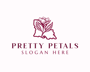 Louisiana Magnolia Flower logo design