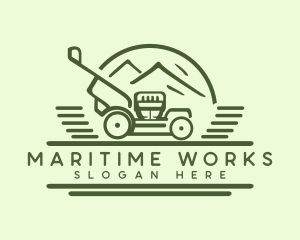 Landscaping Lawn Mower logo design