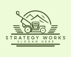 Landscaping Lawn Mower logo design