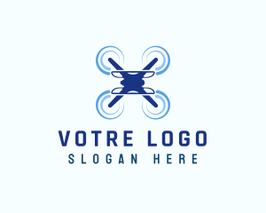 Aircraft - Drone Quadcopter Surveillance logo design