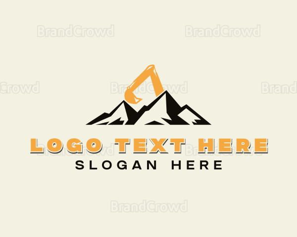 Mountain Excavator Mining Logo