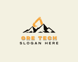 Mining - Mountain Excavator Mining logo design