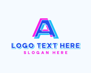 Brand - Digital Cyber Brand Letter A logo design