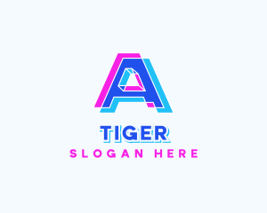 Digital Cyber Brand Letter A Logo