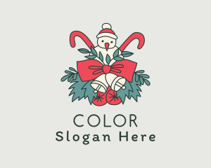 Festive Holiday Wreath Logo