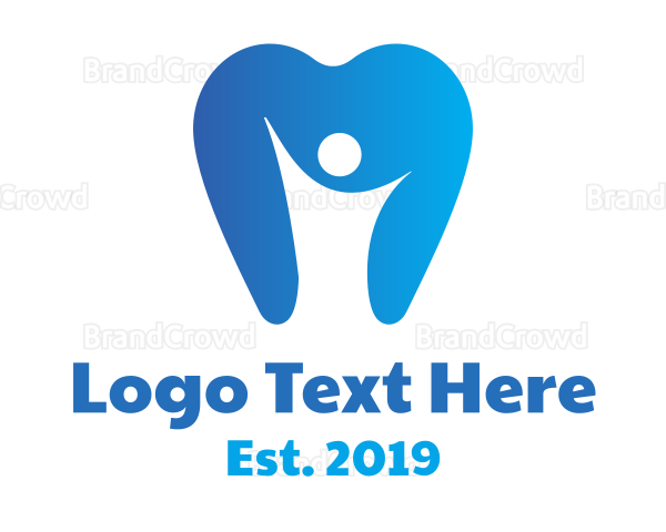 Blue Dental Dentist Tooth Logo