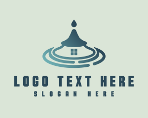 Cleaning - Abstract Home Water Droplet logo design