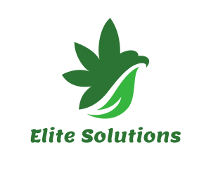 Green Leaf - Cannabis Bird Wing logo design