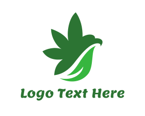 Leaf - Cannabis Bird Wing logo design