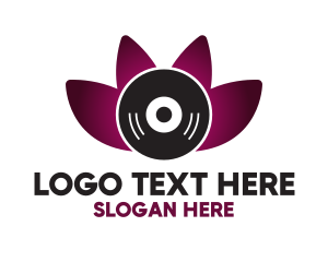 Icon - Gradient Vinyl Lotus logo design