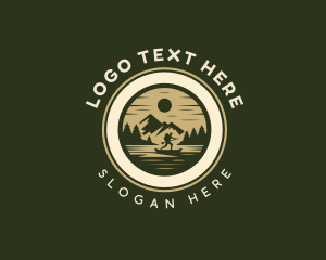 Mountain Biking - River Boating Adventure logo design