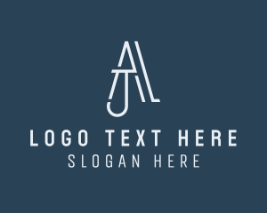 Letter Ho - Minimalist Legal Corporation Letter AJL logo design