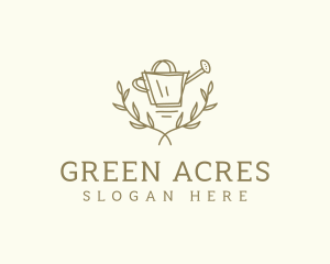 Groundskeeper - Vine Watering Can logo design